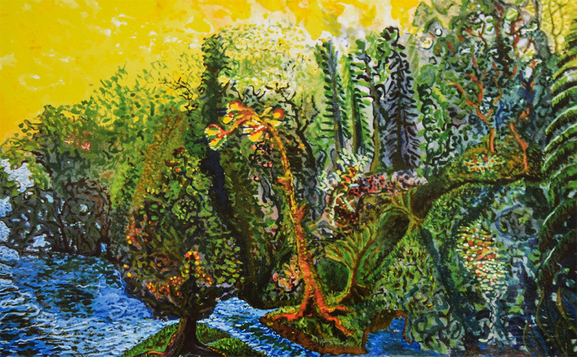 Pintura La flora de Yurayaco. Autor Guillermo Villegas Mejía. Imagen cortesía Tallerarte