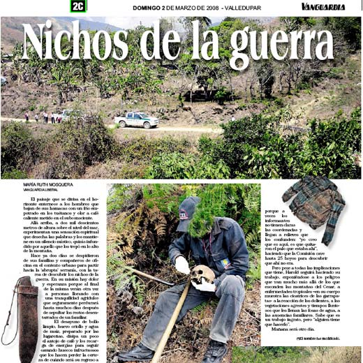 Los nichos de la guerra, quienes descubren las fosas (Vanguardia Liberal)