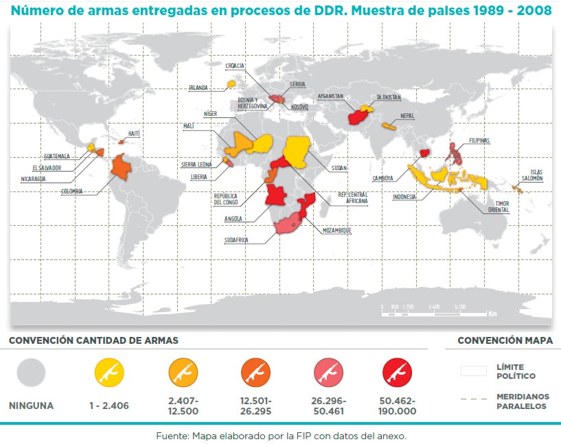 Mapa de entrega de armas