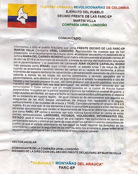 Radiografía posconflcto en Arauca